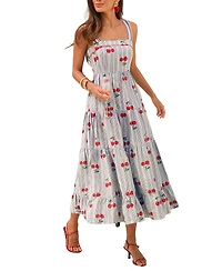 Cupshe Women's Fruit Pie Cherry Maxi Beach Dress