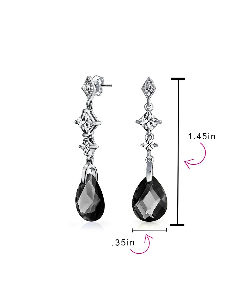Bling Jewelry Briolette Faceted Teardrop Pear Shape Cubic Zirconia Cz Chandelier Earrings Sterling Silver
