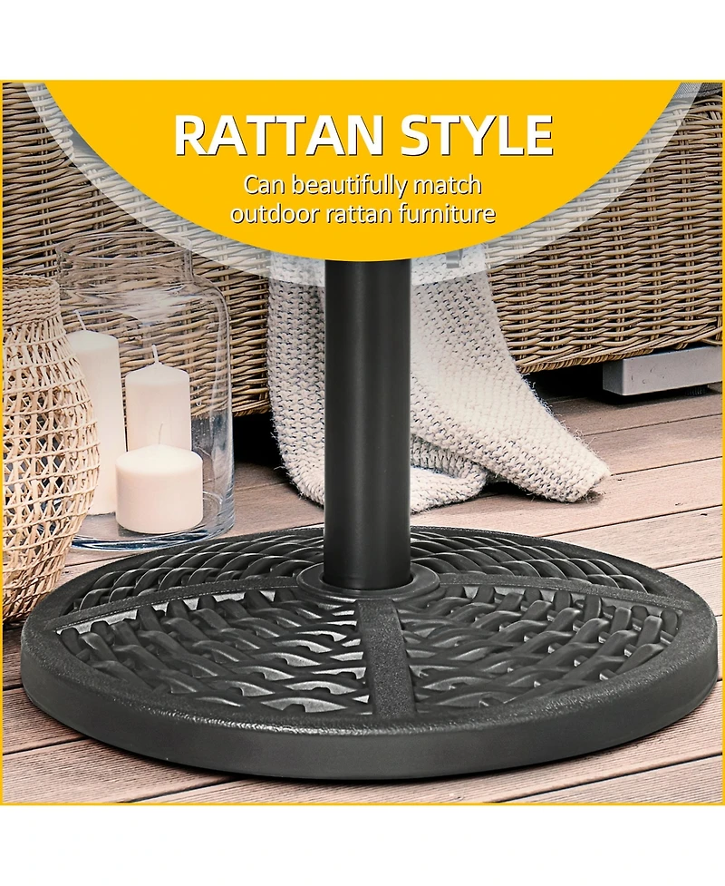 Outsunny 21 lbs. Market Umbrella Base Holder 18" Round Parasol Sd,