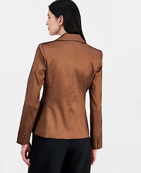 Tahari Asl Women's Metallic Crepe Double-Breasted Jacket