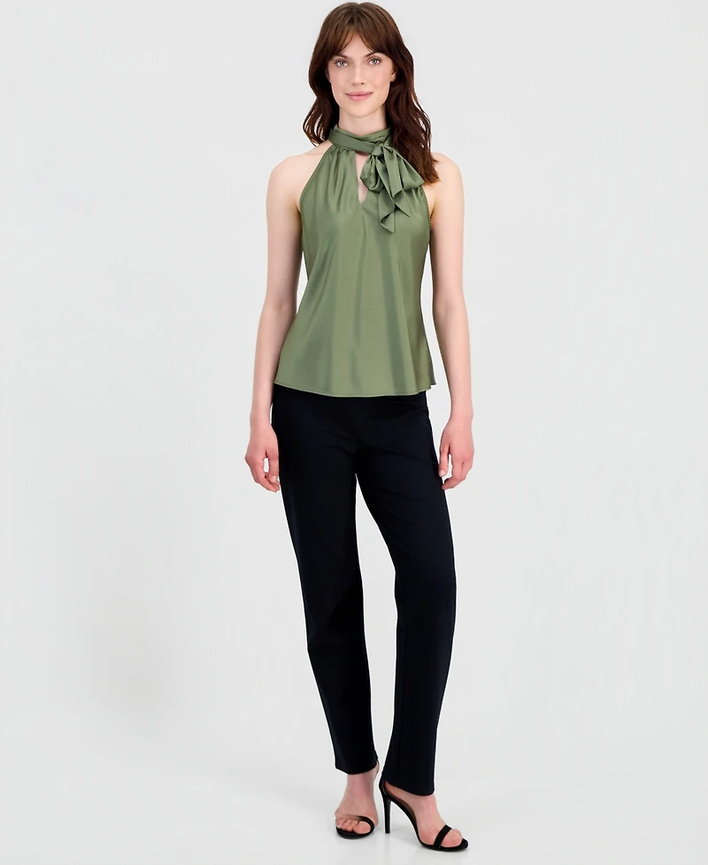 Tahari Asl Petite Bow-Neck Top