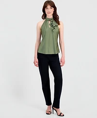 Tahari Asl Petite Bow-Neck Top