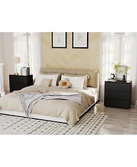 Homsee Nightstand with 3 Drawers,Bedside table,Chest Nightstands