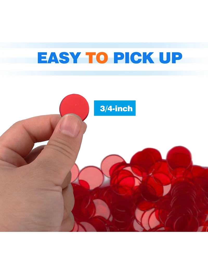 Gse Games & Sports Expert 500 Pieces of 3/4-inch Plastic Transparent Bingo Chips for Game Party