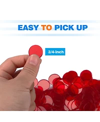 Gse Games & Sports Expert 500 Pieces of 3/4-inch Plastic Transparent Bingo Chips for Game Party