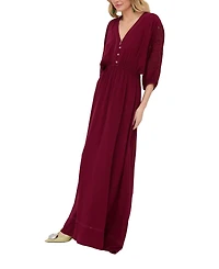 Raffya Women's Somerton Kaftan Style Embroidered Maxi Dress