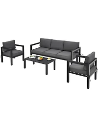 Slickblue Outdoor 4-Piece Patio Furniture Set for Backyard or Poolside