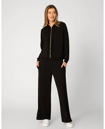 Cable & Gauge Women's Crochet Zip Front Pant Set