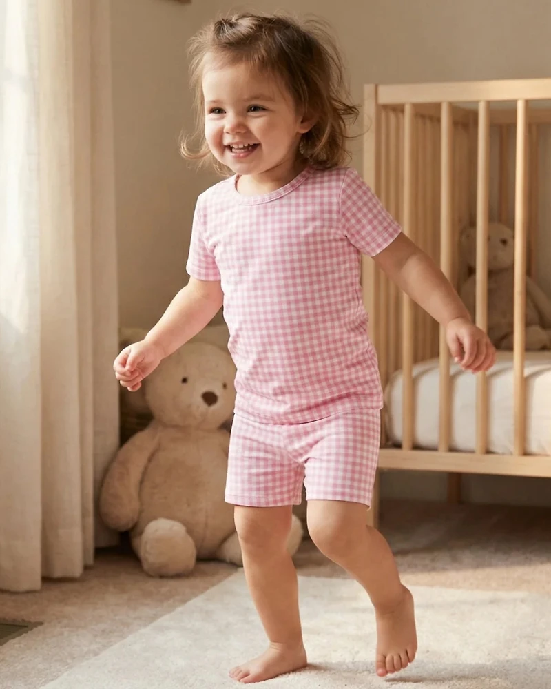 Motette Toddler Girls Sugar Gingham Pajama Set