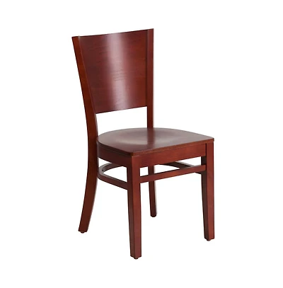 Emma+Oliver Solid Back Wooden Restaurant Dining Chair