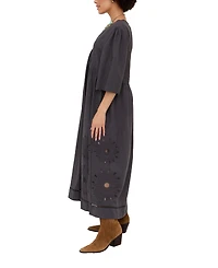 Raffya Women's Candice Flutter Sleeve Jacquard Maxi Dress
