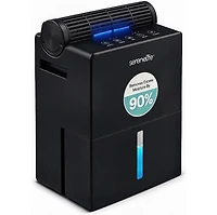 SereneLife 91oz Dehumidifier for Home – Covers Up to 1200 Sq Ft, Timer, Sleep Mode, Humidity Control, Includes Removable Closet Dehumidifier