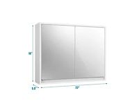 Slickblue Bathroom Mirrored Medicine Cabinet, 2-Door Wall Mount