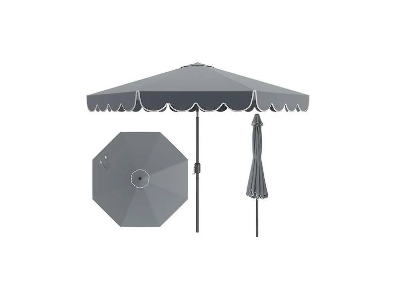 10 Ft Outdoor Market Umbrella with Crank and Tilt