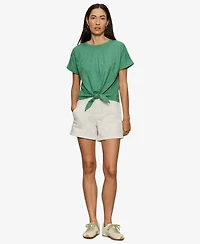 Sanctuary Women's Tie-Front Crewneck Short-Sleeve T-Shirt