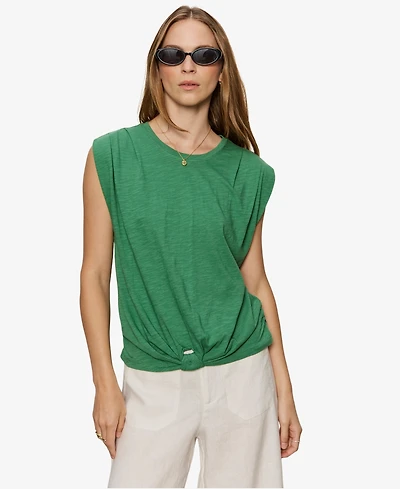 Sanctuary Women's Knot-Front Crewneck Muscle Tee
