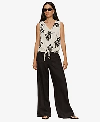 Sanctuary Women's Printed V-Neck Sleeveless Tie-Hem Tank Top