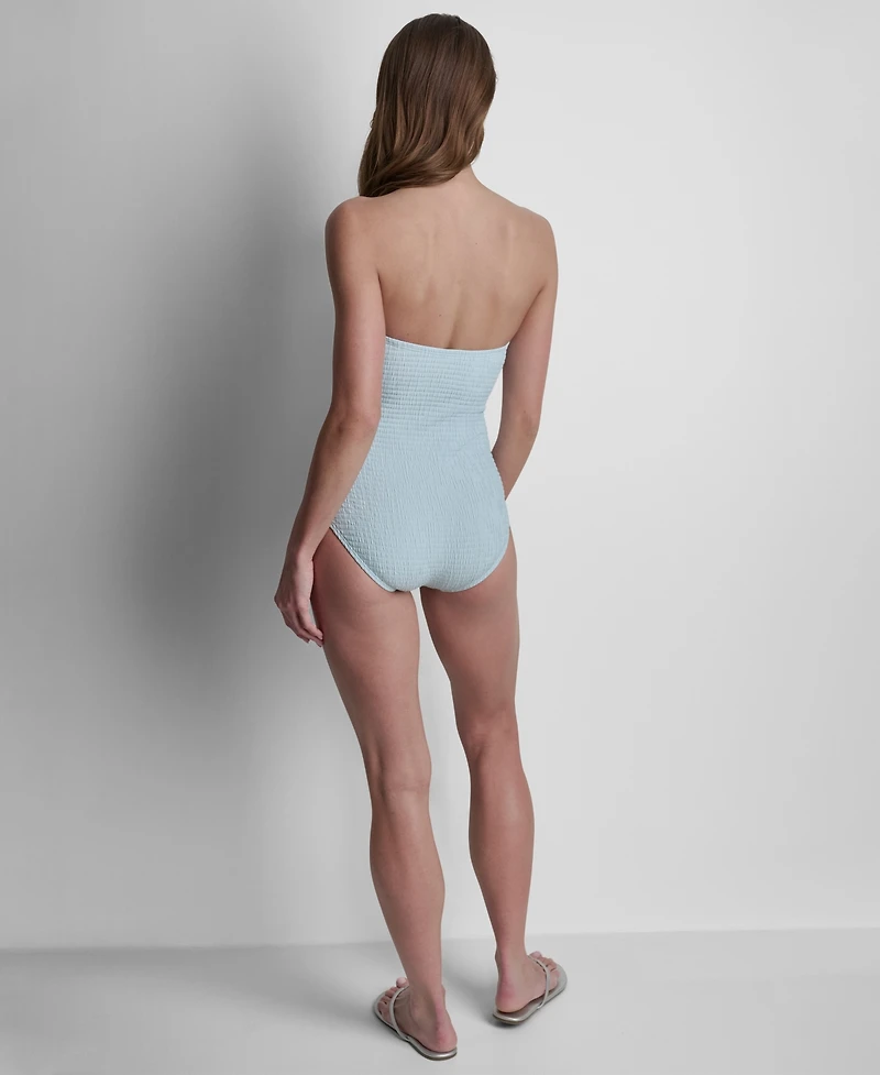 Dkny Women's Textured Shirred One-Piece Swimsuit