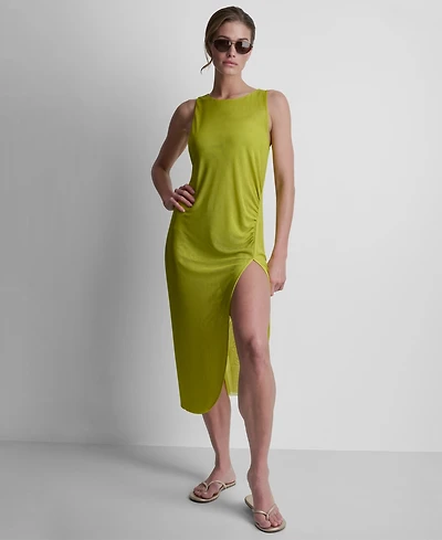 Dkny Women's Double Mesh Maxi Cover Up Sleeveless Dress