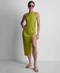 Dkny Women's Double Mesh Maxi Cover Up Sleeveless Dress