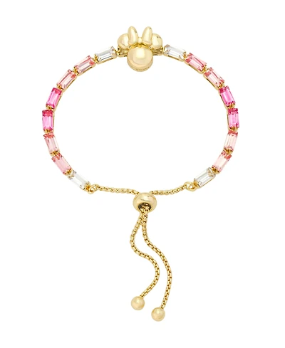 Disney Minnie Mouse Pink Ombre Baguette Crystal Bolo Bracelet