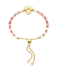 Disney Minnie Mouse Pink Ombre Baguette Crystal Bolo Bracelet