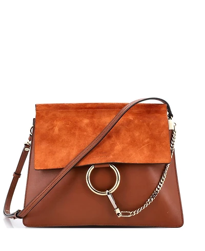 Pre-Owned Chloe Medium Faye Shoulder Bag Leather and Suede