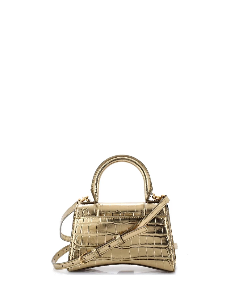 Pre-Owned Balenciaga Xs Hourglass Top Handle Bag Embossed Leather