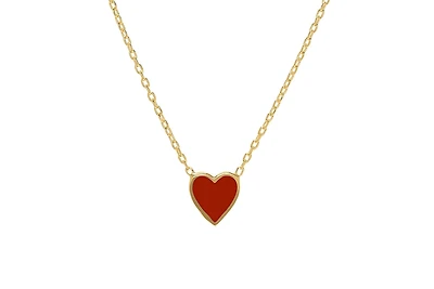 Lily Nily Enamel Heart Necklace in 14K