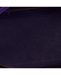 Pre-Owned HERMES Birkin 30 Handbag Purple Clemence with Palladium Hardware