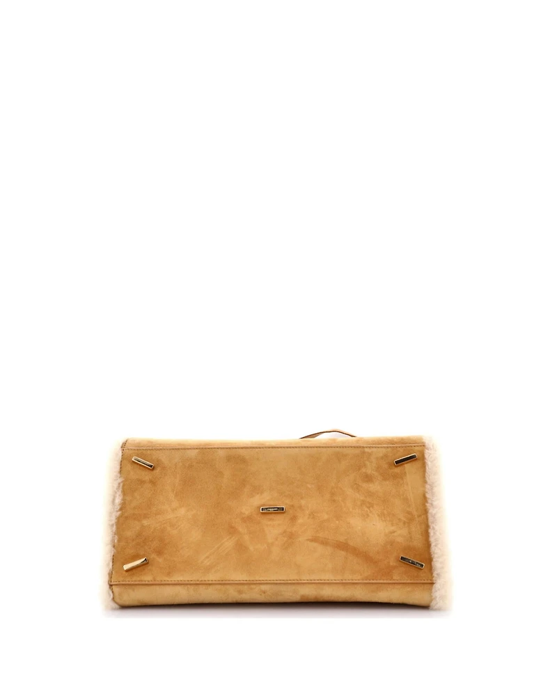 Pre-Owned Salvatore Ferragamo Medium Hug Top Handle Bag Suede and Shearling