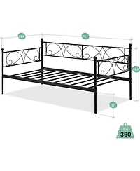 gaomon Daybed Frame with Headboard Heavy Duty Metal Slats Mattress Foundation Space-Saving Sofa Bed