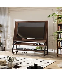 Homsee 40-60 Inch Universal Tv Stand, Movable Media Console, Entertainment Center with 3-Layer Storage Rack