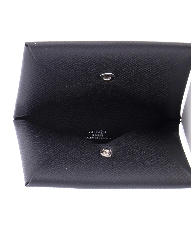 Pre-Owned Hermes Calvi Duo Card Holder Epsom