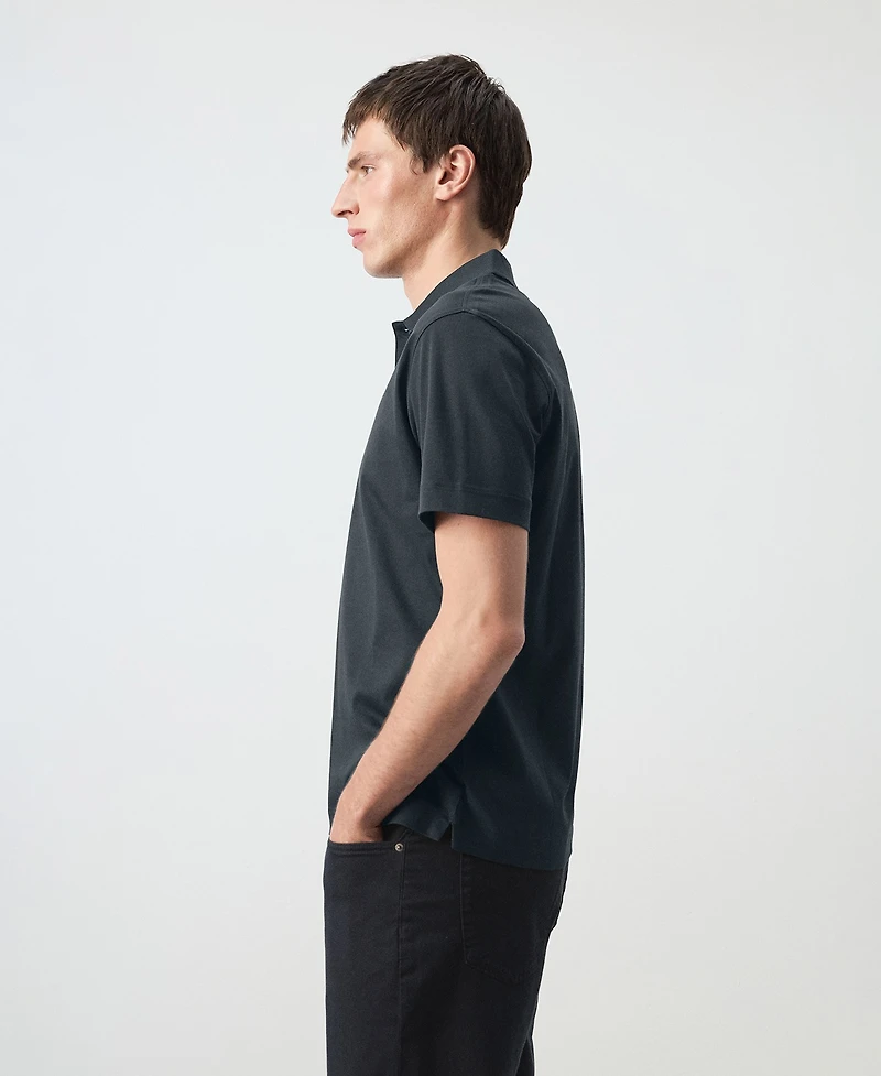 Mango Men's Cotton Fine-Knit Polo Shirt