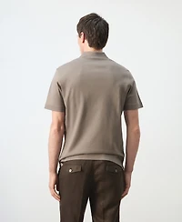 Mango Men's Cotton Fine-Knit Polo Shirt