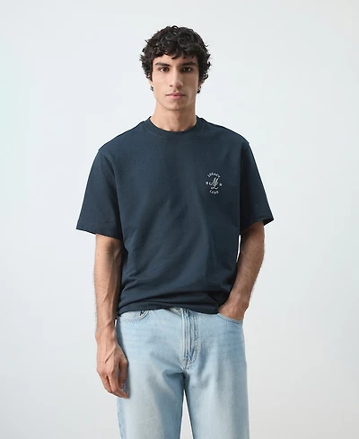 Mango Men's Heavyweight Graphic Embroidered T-Shirt