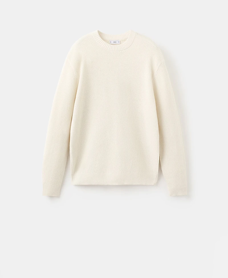 Mango Men's Medium-Knit Microstructure Sweater