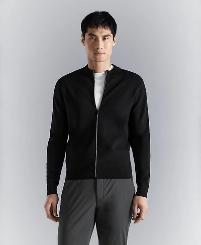 Mango Men's Comfort Stretch Knit Cardigan Sweater