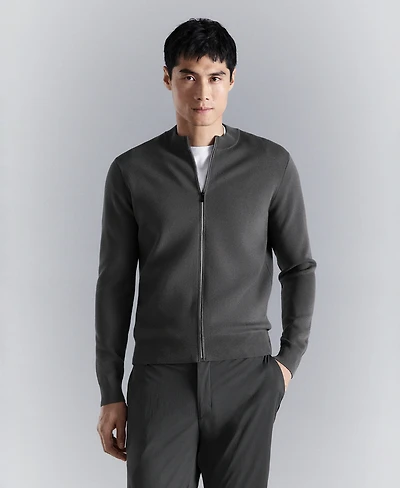 Mango Men's Comfort Stretch Knit Cardigan Sweater