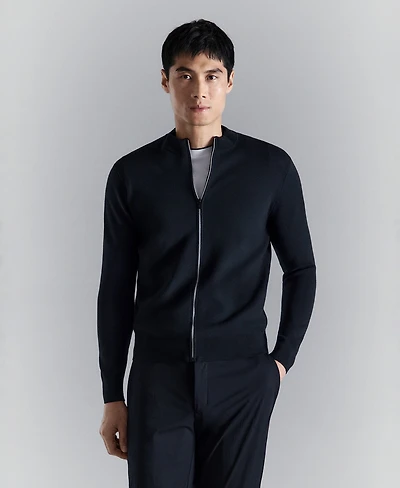 Mango Men's Comfort Stretch Knit Cardigan Sweater