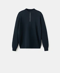 Mango Men's Comfort Stretch Zip-Up Sweater