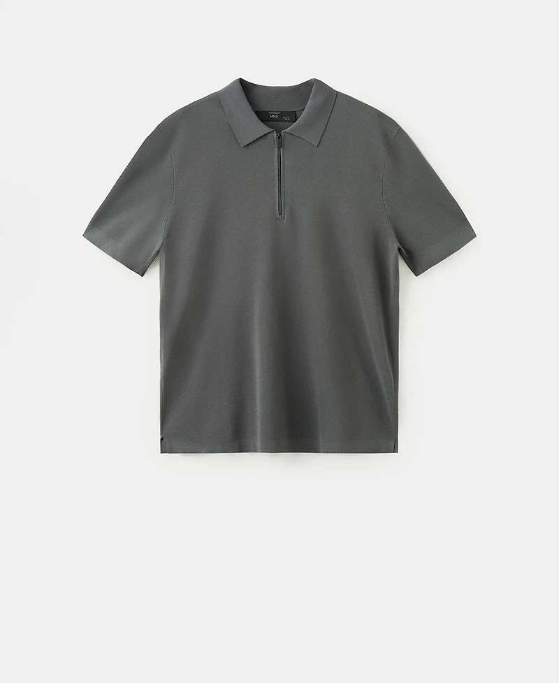 Mango Men's Comfort Stretch Zip Polo Shirt