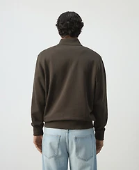 Mango Men's Cotton Zip-Neck Sweatshirt