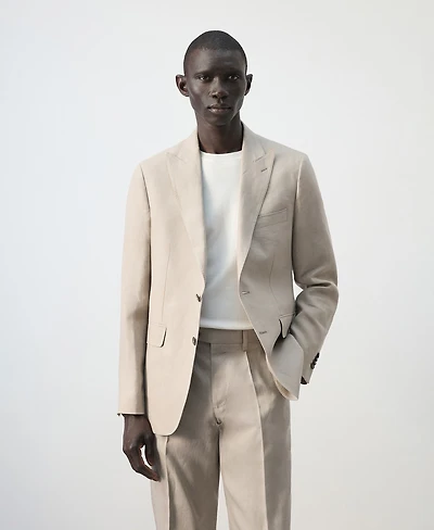 Mango Men's Amalfi Linen Slim-Fit Suit Blazer