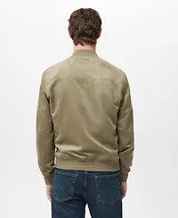 Mango Men's Suede-Effect Bomber Jacket