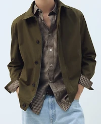 Mango Men's Zipper Water-Repellent Jacket