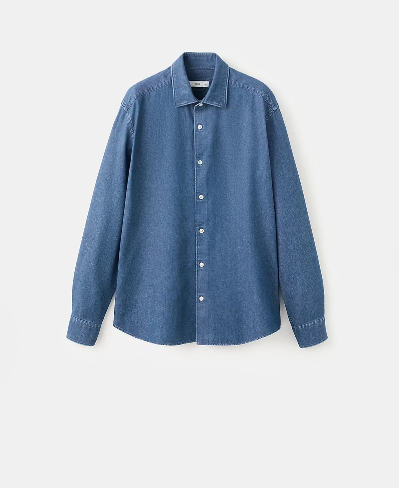 Mango Men's Cotton Denim Shirt