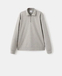 Mango Men's Regular-Fit Zipper-Neck Sweatshirt