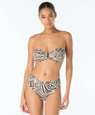 Vince Camuto Womens Bandeau Neck Swim Top Twist Front Bottoms